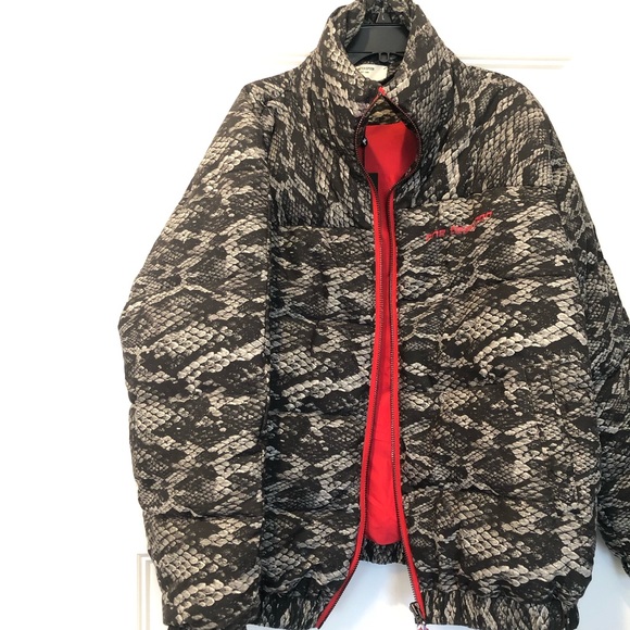 One Teaspoon Snake Print Puffer Jacket Size Large Oversized - Picture 5 of 10